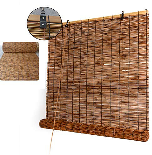 Tende Midollino da Esterno -Cortina di Canna,Tessute a Mano Cortina di Bambù,Tapparella a Carrucola in Bamboo,Tendine A Pacchetto,per Patio/Porta,Personalizzabile Persiane (130x200cm/51x79in)
