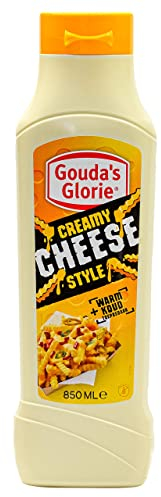 Gouda’s Glorie Creamy Cheese Style Käsesauce - 850ml - vegane Käsesoße für Nachos Burger Enchiladas Tacos Burritos cremig-zartschmelzend warm und kalt genießbar
