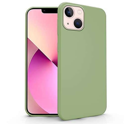 N NEWTOP Cover Compatibile con Apple iPhone 13, Custodia TPU SOFT Gel Silicone Ultra Slim Sottile Flessibile Case Posteriore Protettiva (Verde Militare)