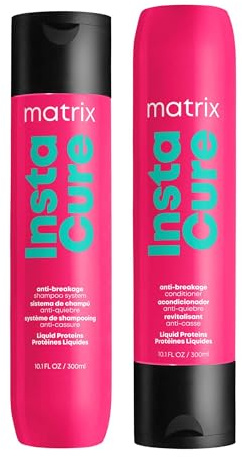 Matrix, Routine Anti-Casse pour Cheveux Secs et Abîmés, Renforce la Fibre et Réduit l'Apparition des Fourches, Protéines Liquides, Instacure