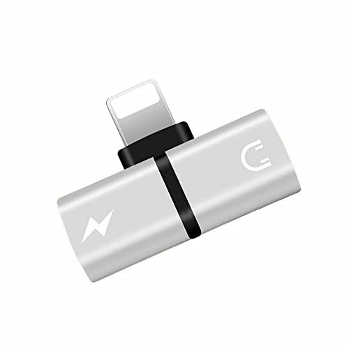 OuiSmart Adaptateur Double Splitter Double Charge Audio pour IPHONE X 8 8+ 7+ Gris