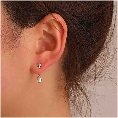 Cimenexe Punk Wassertropfen Ohrjacken Ohrringe Silber Wassertropfen Ohrringe Retro Tränen Ohrringe Vorne Hinten Ohrstecker Ohrringe Schmuck Für Frauen Und Mädchen Geschenke