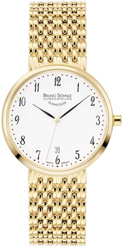 Bruno Söhnle Unisex Analog Quarz Uhr mit Metall Armband 17-33228-920
