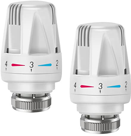 Foreverup 2Pcs Thermostatic Radiator Valve, TRV M30x1.5 Smart Radiator Thermostat Radiator Valve Replacement Head, Thermostatic Radiator Valve Heating System Temperature Control Heads for Home Office