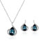 FFWTPY Tropfenform Schmuckset Halskette Ohrringe Kristall Anhänger Rosegold Damen Schmuck Wassertropfen Elegant Zeitlos