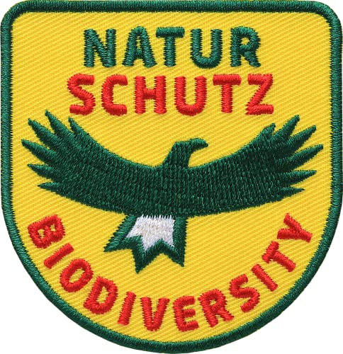 2 x Naturschutz Adler gestickt 61 x 62 mm/Natur Biodiversität Artenschutz Umwelt Umweltschutz/Patch Patches Aufbügler Aufnäher Bügel-Flicken zum Aufbügeln Aufnähen auf Kleidung (Gelb)