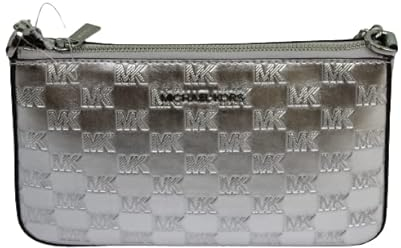Michael Kors Jet Set Reisetasche Damen PVC Leder Crossbody Messenger Bag, silber