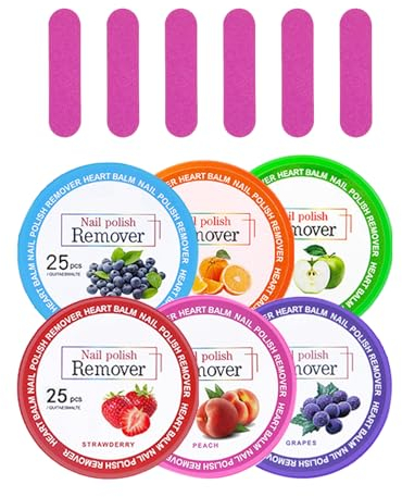 150PCS Nail Polish Remover Pads,Nail Varnish Remover Wipes in Box Gel Nail Wipes,Easy to Carry Instant Removal (One Size, 6 Taste)