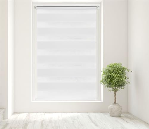 Day Night Blind Long Drop White 040cm x 210cm