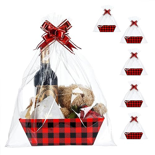 Plcnn 6 Stück Körbe für Geschenke Leer, Geschenkkörbe Leer Zum Befüllen, Geschenkkörbe Leer für Schöne Geschenke, Weihnachten, Ostern, Halloween(#3)