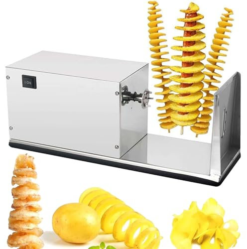 DPQYJPP Kartoffelschneider, Spiralschneider Edelstahl Kartoffel Twister Gemüse Schneider für Obst Kartoffeln Spiralkartoffel Chips Gurken Karotten