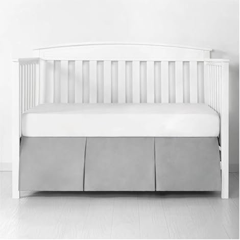 Cache Sommier Jupe de lit de Berceau plissée Standard Ajouter des draps Blancs for bébé garçons Filles - literie de pépinière Enfant en Bas âge 14 Pouces de Haut (Color : Light Grey, Size : 60x 120