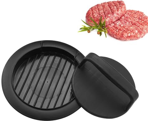 HiempTru Prensa para hacer hamburguesas, molde para hamburguesas para cocina, color negro, 1 unidad