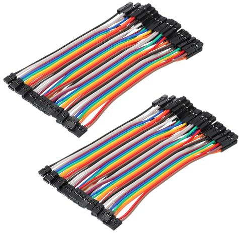 sourcing map 2.0MM(2P) Female to 2.54MM(1P) Female Breadboard Jumper Wire 2.54MM Pitch Ribbon Cable 10cm Long Electronics Breadboard Ribbon Cables for Breadboard Electronic Projects Pack of 2