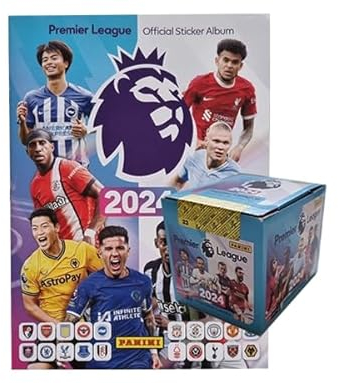 Panini Premier League Sammelsticker Serie 2023/24-1x Sammelalbum + 1x Display je 50x Sammeltüten
