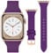 ONET8O Slim Leather Strap Compatible with Apple Watch Series Genuine Leather Replacement Band for Thin iWatch 38/40/41mm or 42/44/45/49mm for Women Rose gold Adapters-38/40/41mm Purple