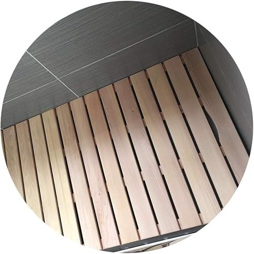 Kanduo Duschmatte aus Holz Holz-Badematte, vielseitig einsetzbar, rutschfest, wasserdicht, Lattenrost-Design, for Badezimmer, Sauna, Dusche(50x50cm)