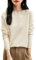 Chanyarn Damen Kaschmirpullover Strick Elegant Herbst Winter Langarm 2025 First-Line Ready to Wear nahtlosem 100% Merinowolle Rundhalspullover (Beige,M)