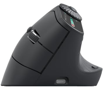 MKETech Electronics MKE01-604 Kabellose ergonomische Büromaus mit Aufgabenfensterumschaltung und horizontalem Scrollen, Schwarz