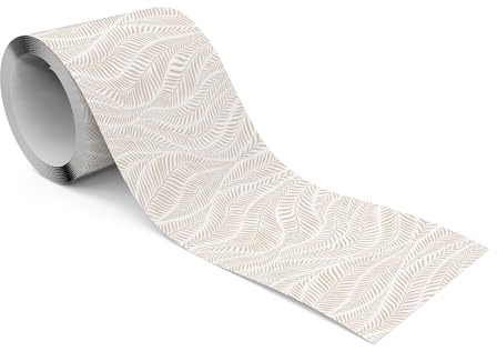 Muralo Bordüre Selbstklebend Zarte Blätter, Wandbordüre - 10x300 cm | Tapetenbordüre, Modernes Design, UV-beständig, halbmatt, glatt und abriebfest - ideal für Wohnzimmer und Schlafzimmer