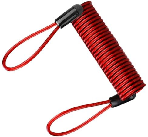 Ruwshuuk Cable recordatorio de bloqueo de motocicleta, cable de seguridad de doble anillo para candado, cable recordatorio de bloqueo altamente flexible para supervivencia, camping, pesca, cordones de