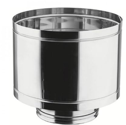 ALLINOX Comignolo a Botte Antivento e Antipioggia In Acciaio INOX Coibentato Terminale Canna Fumaria Doppia Parete Per Camino Con Base Tonda Stufa a Legna o Pellet (DN 100/150)