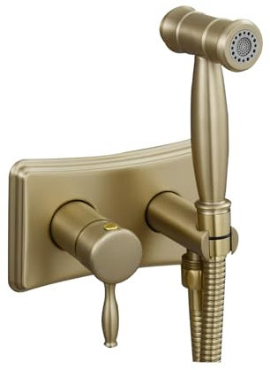 GZKDKZB Brushed Gold,Wall Mounted Handheld Bidet Sprayer Hot Cold Stainless Steel Bathroom Bidet Sprayer Set