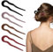 Mabor Französische Haarnadel，4 Stück Mattierte French Pin U Förmige Haarnadeln Groß French Lang Haarspange Vintage Twist Hairpin 2 Zinken Haargabel Groß für Frauen Mädchen Französisch Stil Haar