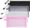XURJUMI 4 pièces Trousse Zipper Organisateur Pochettes Crayon Multipurpose Organizer Sacs de Rangement pour Voyage Cosmétique Bureau Fournitures - 4 Pièces (Gris, Blanc, Noir, Rose)
