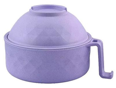MIIDNTLX Microwave Ramen Bowl,Microwave Ramen Cooker with Lid,Plastic Mixing Salad Pasta Fruit Rice Cereal Instant Noodles Soup Maker Plate Bowls Set Kitchen College Dorm Room Essentials,Purple