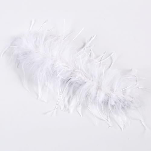 Bracciali a forma di piuma, morbidi braccialetti a scatto, con piume di struzzo, accessori per capelli, accessori per Halloween, balli di carnevale, cosplay, bianco