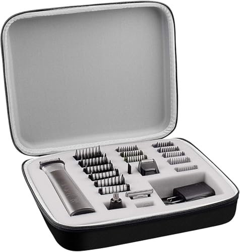 Koffer kompatibel mit Philips für Norelco Multigroom Series 7000 5000 Herren-Pflegeset mit Trimmer MG7750/49 MG7910/49 MG9510/60. Aufbewahrungshalter für Aufsatz-Trimmer (nur Box) - Grau innen