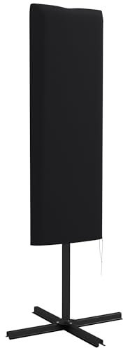 Outsunny Garden Parasol Cover, Outdoor Patio Umbrella Protector Weatherproof Garden Patio with Rod, Zipper for 2-4m Parasol, Φ60 x 160cm, Black
