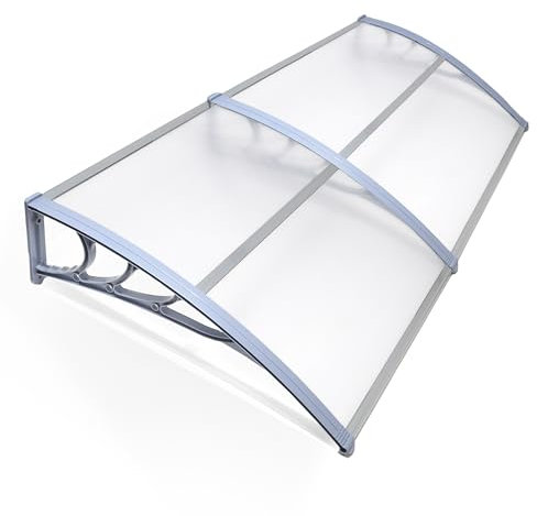 DIVCHI Door Canopy Waterproof Front Door Canopy Garden Canopies Rain Awning Suitable for Door Porch cm, Outdoor cm, Roof cm, Patio (190 x 100 cm, Grey)