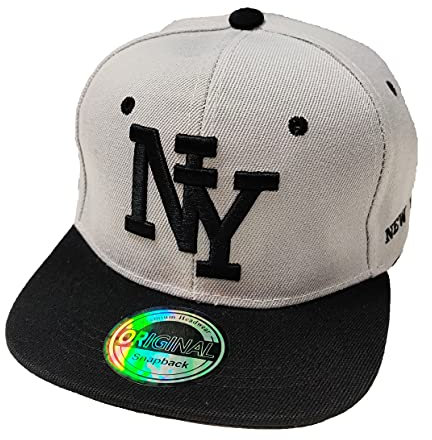Snapback USA Cap Teenie Kappe Basecap Mütze Trucker Cappy Sport NY Teenie Grafiti Style (Grau Schwarz)