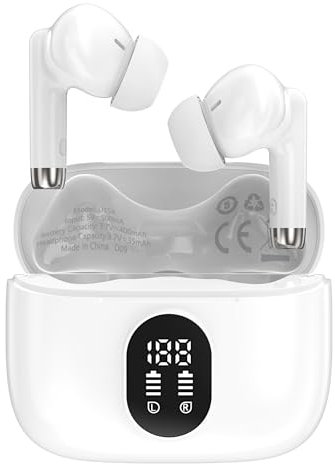 Maplin Wireless Earbuds Bluetooth 5.4, In-Ear Soft Fit, USB-C Charging, LED Display, 6 Hours Playback, Built-In Microphone for Music, Calls & Work, Compatible with iOS/Android Devices