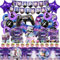 91PCS Video Game Birthday Decorations, Game Party Tableware Set, Video Game Party Supplies Happy Birthday Banner Plates Cups Napkins Tablecloth Foil Balloons Cake Toppers for Kids Gamers Lovers