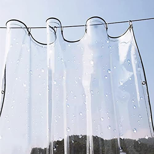 QHLTY Polyvalent Bâche Transparente Imperméable avec Oeillets, Rideaux Imperméables ​PVC 0,35mm Côtés Extérieurs Bâche pour Serre Balcon Jardin(10x13ft/3x4m)