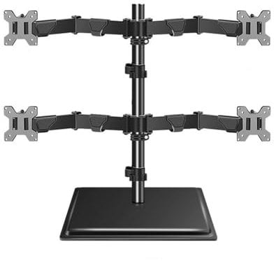 Monitor Stand - Fully Adjustable Free-Standing Quad Monitor Mount for 4 Screens up to 40 Inches, Holds up to 19.8 lbs per Arm