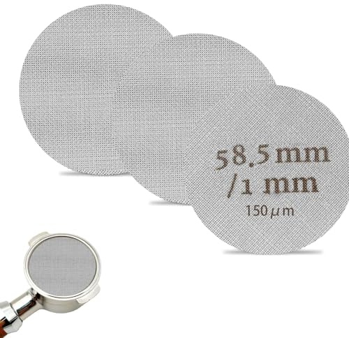 Espresso 58,5mm Puck Screen, 3 Pieza Pantalla de Disco Malla Filtro | 1mm Espesor de Acero Inoxidable 316 para Barista Café Portafiltro Cesta, Accesorio Café