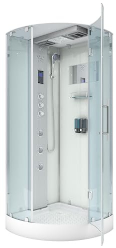 AcquaVapore D37-10R1-EC Dusche Duschtempel Komplett Duschkabine -Th. 90x90 MIT 2K Scheiben Versiegelung