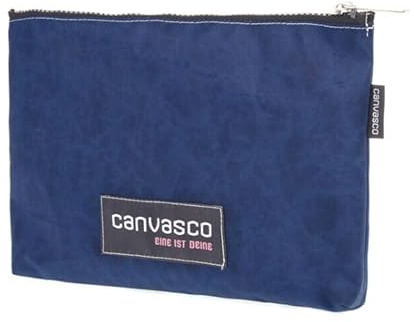CANVASCO Mäppchen aus recyceltem Segeltuch in dunkelblau - Federtasche wasserabweisend und robust - Kosmetiktasche