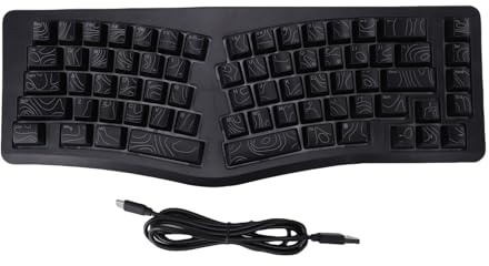 banapoy Kabelgebundene Ergonomische Tastatur, 69 Tasten, Komfortable USB-Split-Gaming-Tastatur mit RGB-Hintergrundbeleuchtung, Mechanisches Gaming-Set für PC, Laptop, Computer