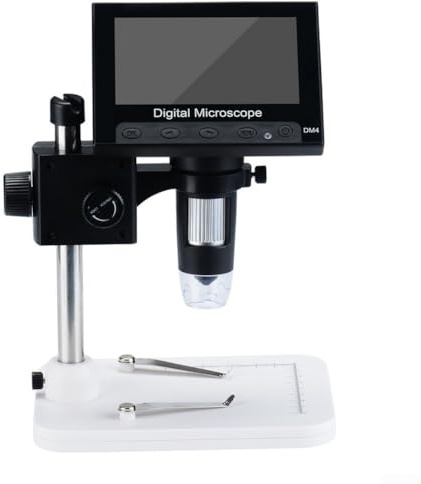 Digitales Mikroskop 1000X, 4,3 Zoll HD Bildschirm Elektronische Lupe mit eingebautem Display für Inspektion Reparatur Löten