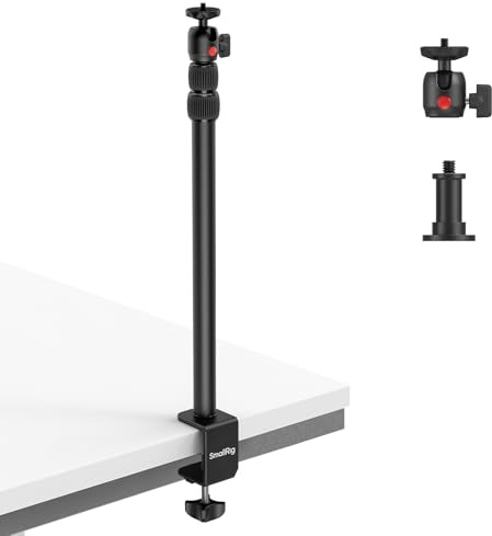 SMALLRIG Kamera-Schreibtischhalterung, C-Ständer, 38,1 cm - 88,9 cm, Verstellbarer Schreibtisch-Stativ, Tisch-C-Klemme für Webcam, DSLR-Kamera, Ringlicht, Live-Streaming, Foto-Videoaufnahmen