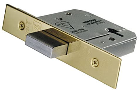 Carlisle Brass LDB5525PVD EASI-T 5 Lever Deadlock BS, Satinless Brass, 2.5 / 64mm