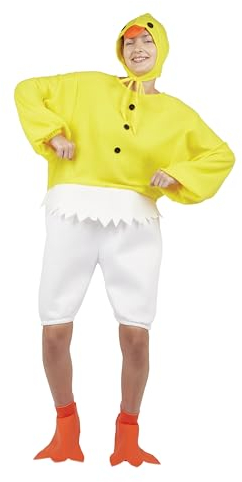 P'TIT CLOWN - 89830 - Déguisement Adulte Poussin - Chick Costume - Parfait pour Carnaval, Fêtes à Thèmes, Pâques, Soirées Costumées, Halloween, Cosplay - Taille Unique - Jaune