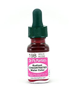 Dr. Ph. Martin's Radiant Concentrated Water Color (19B) Watercolor Bottle, 0.5 oz, Wild Rose, 1 Bottle