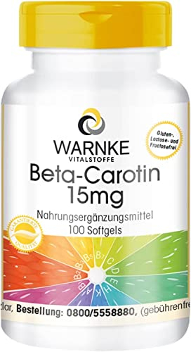 Bêta carotène 15mg - 100 softgels pour 100 jours, caroténoïde, provitamine A | Warnke Vitalstoffe - Qualité des pharmacies allemandes