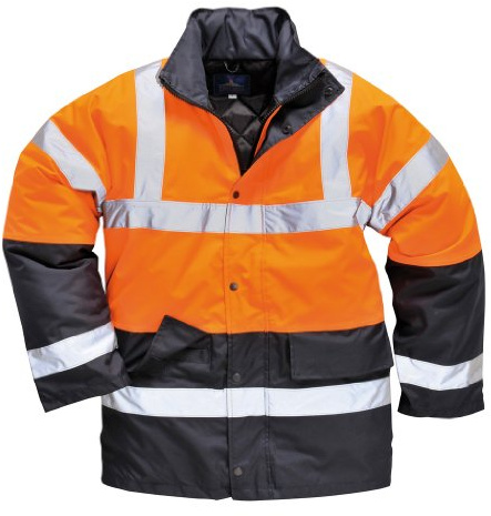 Portwest S467 Hi-Vis Contrast Winter Traffic Jacket Multi Pocket Waterproof | Orange, 4X Large, EN ISO 20471 Class 3, EN 343 Class 3:1, EN 342, Regular Fit, Inner Ribbed Cuffs, Thermal Insulation